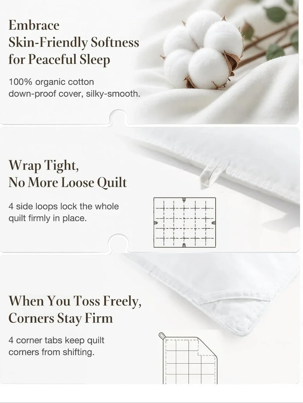 NWT Goose Down Hotel Duvet Comforter King Size Organic Cotton Cover Kusnug